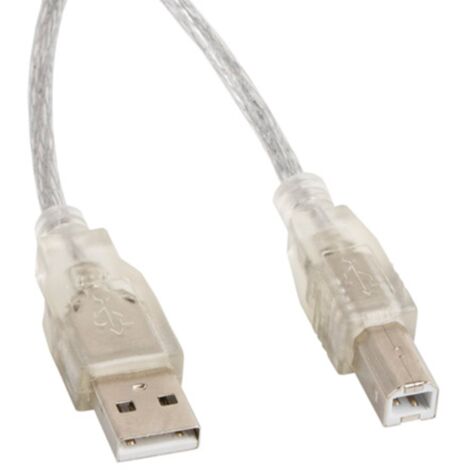 Câble USB 2.0 Lanberg AM-BM Ferrite 5m Transparent