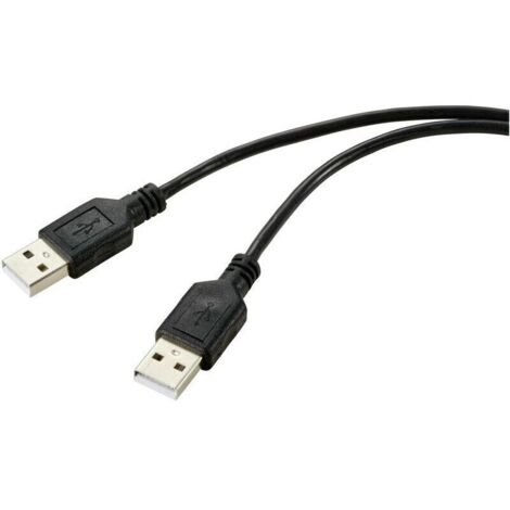 Câble USB 2.0 mâle-mâle noir 1 m – gaine PVC renforcée, modèle RF-5771508 C634312