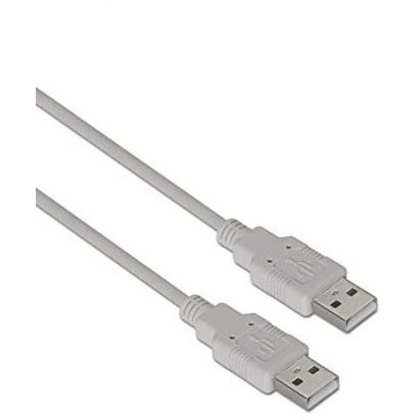 Cable USB 2.0 Nanocable 10.01.0302/ USB Macho - USB Macho/ 1m/ Beige