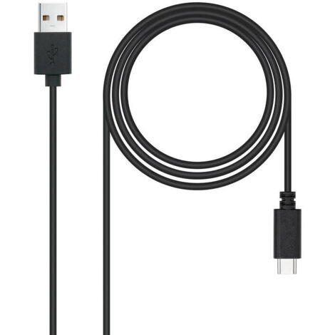 Cable USB 2.0 Nanocable 10.01.2103/ USB Macho - USB Tipo-C Macho/ 3m/ Negro