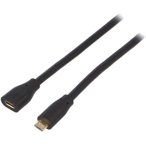 Cable USB 2.0 port USB B micro USB B micro prise male 1.5m - Noir