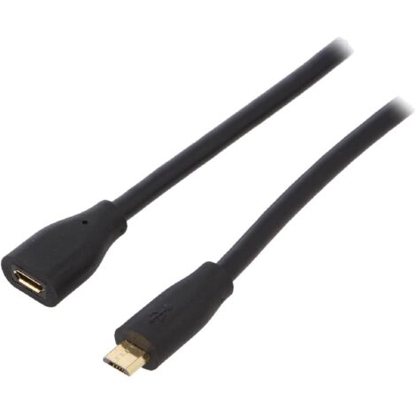Cable USB 2.0 port USB B micro USB B micro prise male 500cm - Noir