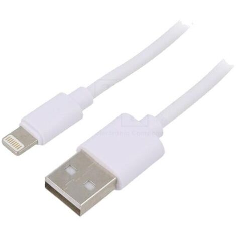 Cable USB 2.0 prise Apple Lightning vers prise USB A 1.8m - Blanc