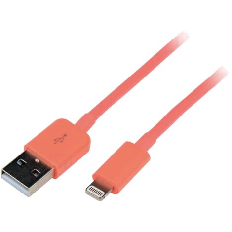 Cable USB 2.0 prise Lightning USB A male 100cm - Rose