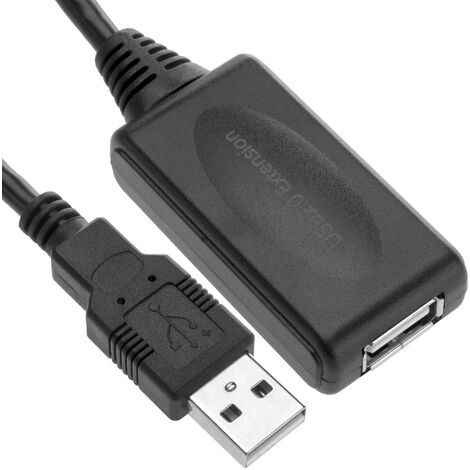 Cable USB 2.0 prolongador con Amplificador macho-hembra 15 M Negro - Negro