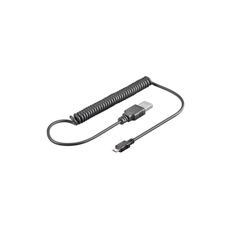 

Cable USB 2.0 Tipo A - micro USB tipo B espiral 1 M Negro