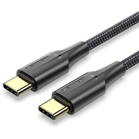 Cable USB 2.0 Tipo-C 3A Vention TAUBF/ USB Tipo-C Macho - USB Tipo-C Macho/ 1m/ Negro
