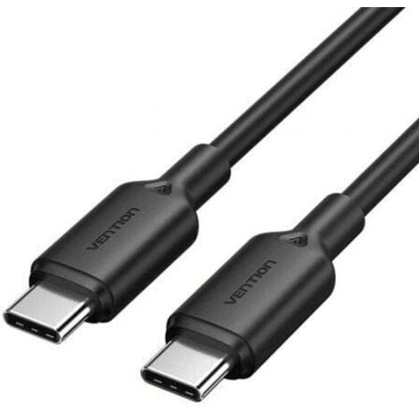 Cable USB 2.0 Tipo-C 3A Vention TRCBF/ USB Tipo-C Macho - USB Tipo-C Macho/ Hasta 60W/ 480Mbps/ 1m/ Negro