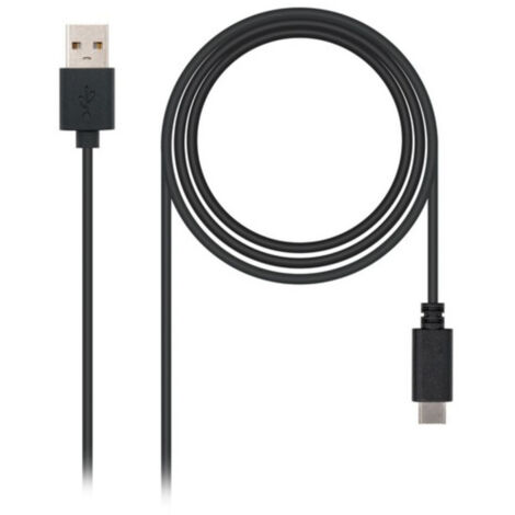 Cable USB 2.0 Tipo-C Nanocable 10.01.2100/ USB Tipo-C Macho - USB Macho/ 50cm/ Negro