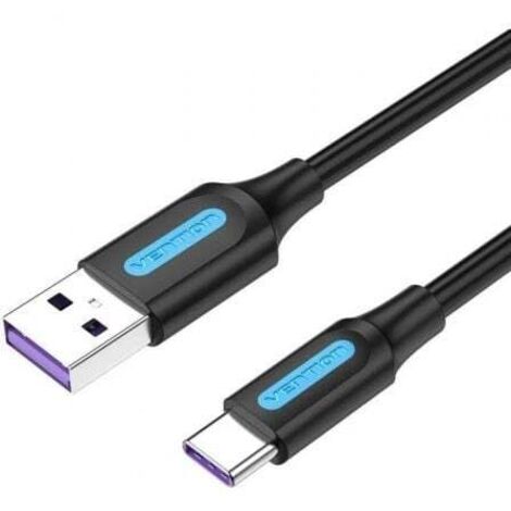 Cable USB 2.0 Tipo-C Vention CORBF/ USB Macho - USB Tipo-C Macho/ 1m/ Negro