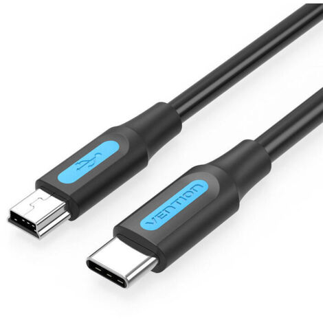 Cable USB 2.0 Tipo-C Vention COWBF/ USB Tipo-C Macho - MiniUSB Macho/ 1m/ Negro