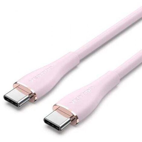 Cable USB 2.0 Tipo-C Vention TAWPF/ USB Tipo-C Macho - USB Tipo-C Macho/ 1m/ Rosa