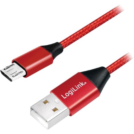 Cable USB 2.0 USB A male USB B micro male 0.3m - Rouge