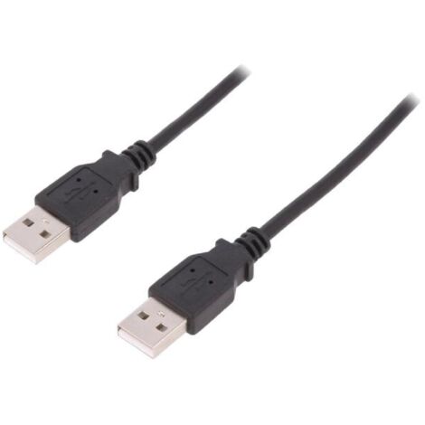 Cable USB 2.0 USB A prise des deux cotes 1.8m noir blindage double