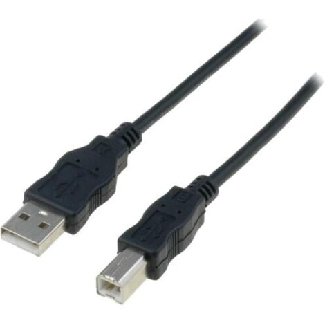Cable- USB 2.0- USB A prise.USB B prise- nickele- 1.8m- noir