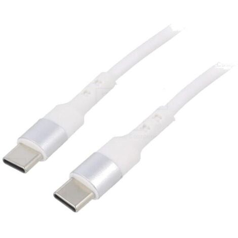 Cable USB 2.0 USB C prise male des deux cotes 0.5m - Blanc
