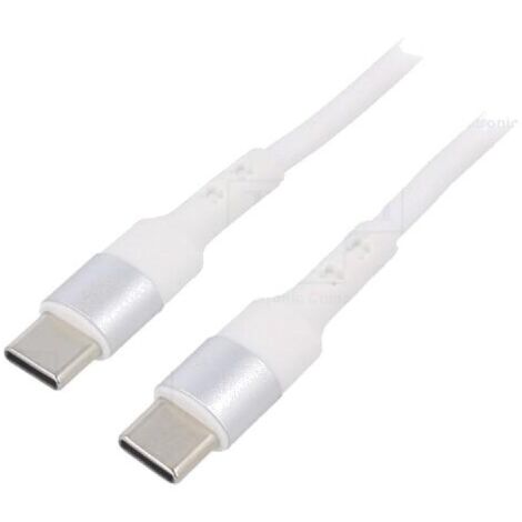Cable USB 2.0 USB C prise male des deux cotes 1m - Blanc