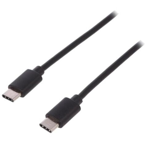 Cable- USB 2.0- USB C prise.de deux cotes- nickele- 1m- noir