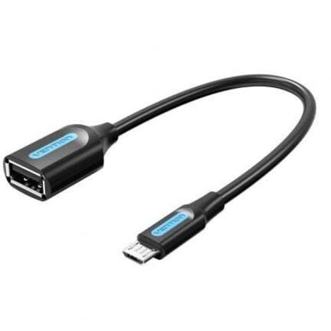 Cable USB 2.0 Vention CCUBB/ MicroUSB Macho - USB Hembra/ 15cm/ Negro