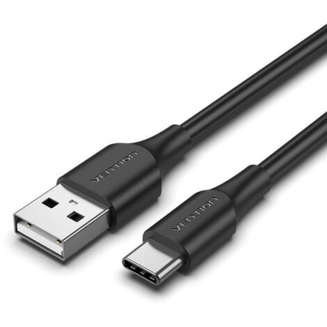 Cable USB 2.0 Vention CTHBD/ USB Tipo-C Macho - USB Macho/ 0.5m/ Negro
