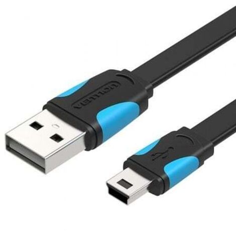 Cable USB 2.0 Vention VAS-A14-B100/ Mini USB Macho - USB Macho/ 1m/ Azul y Negro