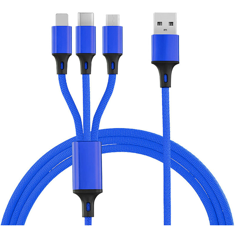 

Cable USB 3 en 1 para telefono IOS Cable de alimentacion rapido Cable de alimentacion Cable de alimentacion, Azul