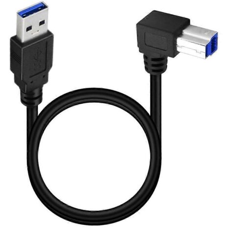 Câble USB 3.0 puissant, câble USB 3.0 A vers B, accessoires de câble de données USB - Coudé à gauche -