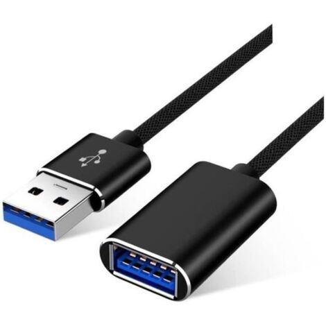 Câble USB 3.0 Rallonge 2M Compatible avec Clé USB Manette de Jeu,Disque Dur Externe,Clavier,Souris,Imprimante,Ordinateur Noir -