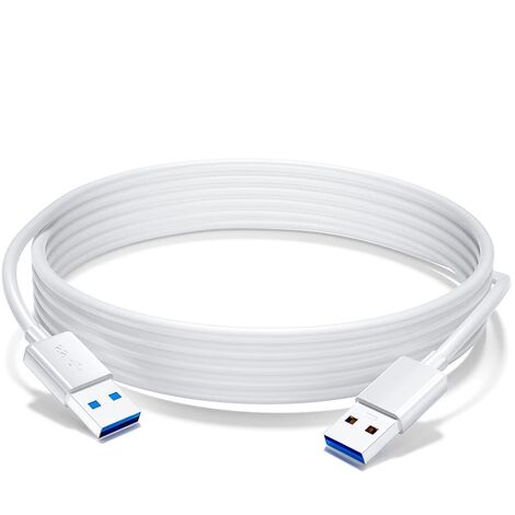 Cable USB 3.0 tipo A macho - macho 1 M Blanco