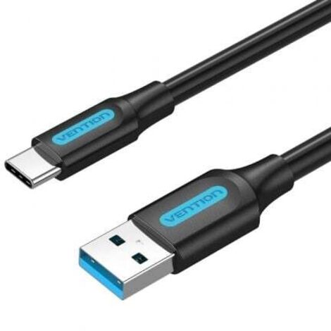 Cable USB 3.0 Tipo-C Vention COZBD/ USB Macho - USB Tipo-C Macho/ 50cm/ Negro