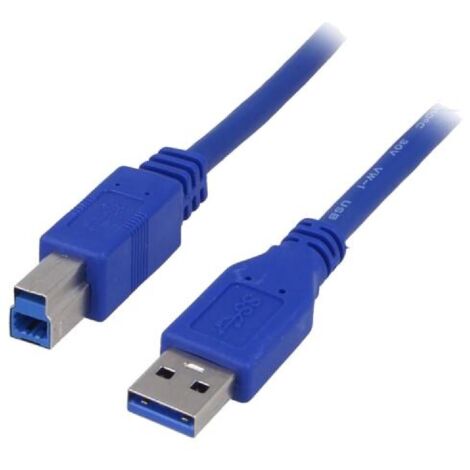 Cable- USB 3.0- USB A prise.USB B prise- nickele- 1.8m- bleu