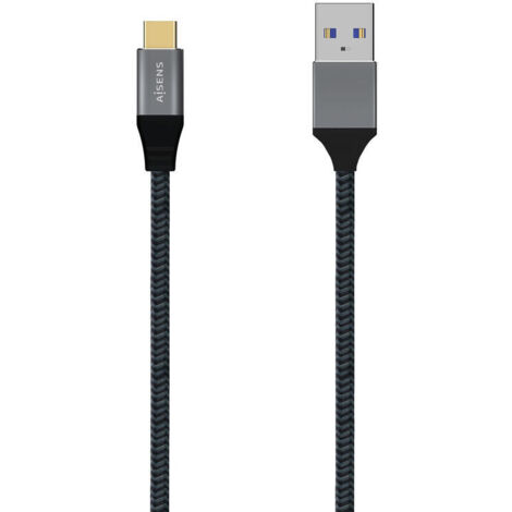 Cable USB 3.1 Aisens A107-0633/ USB Tipo-C Macho - USB Macho/ 2m/ Gris