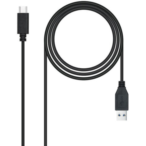 Cable USB 3.1 Nanocable 10.01.4000/ USB Tipo-C Macho - USB Macho/ 0.5m/ Negro