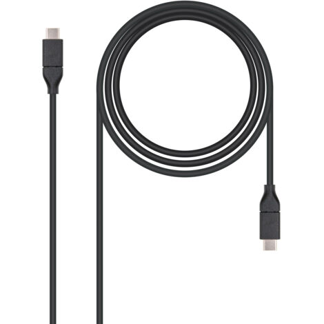 Cable USB 3.1 Nanocable 10.01.4101/ USB Tipo-C Macho - USB Tipo-C Macho/ 1m/ Negro