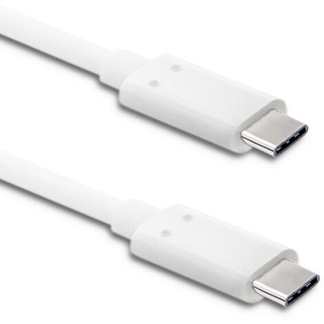 Cable USB 3.1 Tipo C Macho Qoltec  USB 3.1 Tipo C Macho  1 m  Blanco
