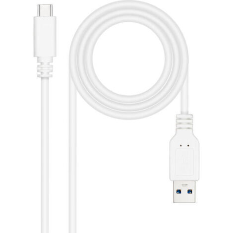 Cable USB 3.1 Tipo-C Nanocable 10.01.4001-W/ USB Tipo-C Macho - USB Macho/ 1m/ Blanco
