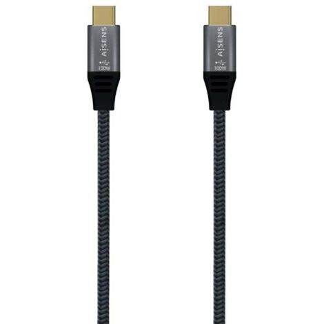 Câble usb 3.1 type-c aisens a107-0670 20gbps 100w/ usb type-c male - usb type-c male/ 0.6m/ grey