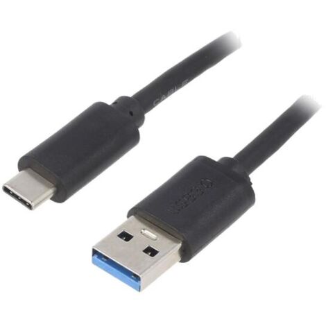 Cable- USB 3.1- USB A prise.USB C prise- nickele- 1.8m- noir
