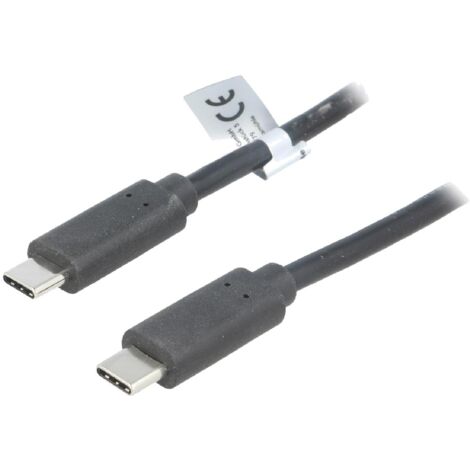 Cable USB 3.1 USB C male des deux cotes 1m - Noir