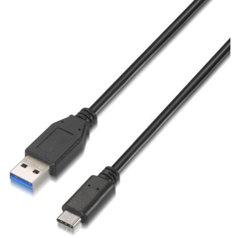 Cable USB 3.2 Aisens A107-0060/ USB Tipo-C Macho - USB Macho/ 1m/ Negro