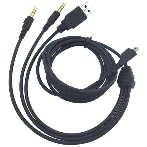 Câble USB 3,5 mm RGB de remplacement pour casque de jeu sans fil Arctis 3 5 7 Pro - A