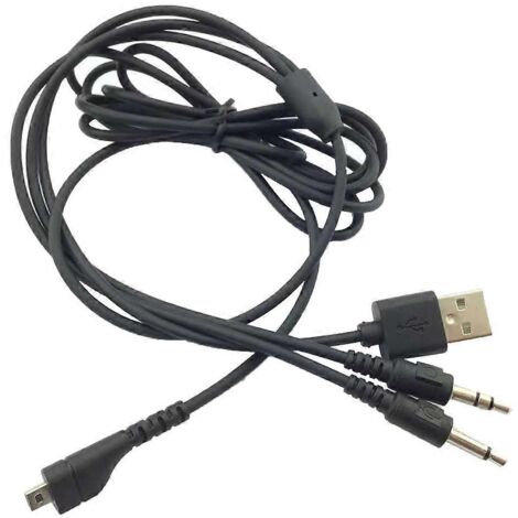 Câble USB 3,5 mm RGB de remplacement pour casque de jeu sans fil Arctis 3 5 7 Pro - B