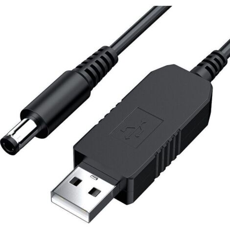 Câble USB 5 V vers 12 V CC, câble convertisseur élévateur de tension 5 V vers 12 V CC, câble d'alimentation USB de 3 pieds avec prise CC 5,5 x 2,1 mm, 5,5 x 2,5 mm pour ventilateurs, lampes LED, audio