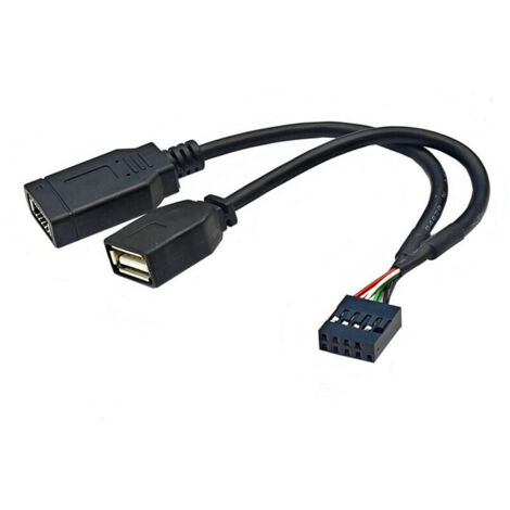 Cable USB 9 Broches Vers USB-A Male et TYPE-E KEY-A Cable Adaptateur de Panneau Avant USB Cable de Panneau Avant USB 9 Broches Vers USB 2.0 Type-C