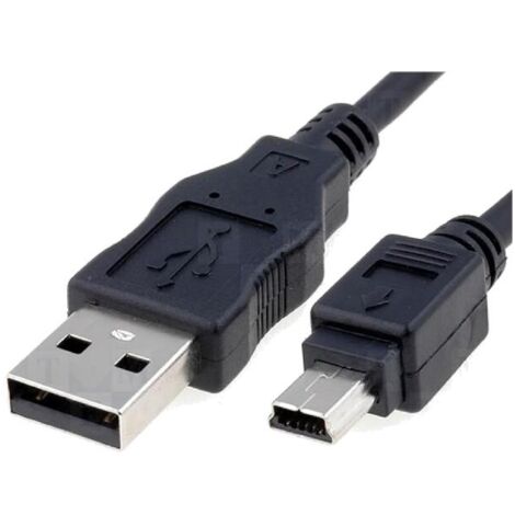 Cable USB A 2.0 male USB B mini male 5m noir