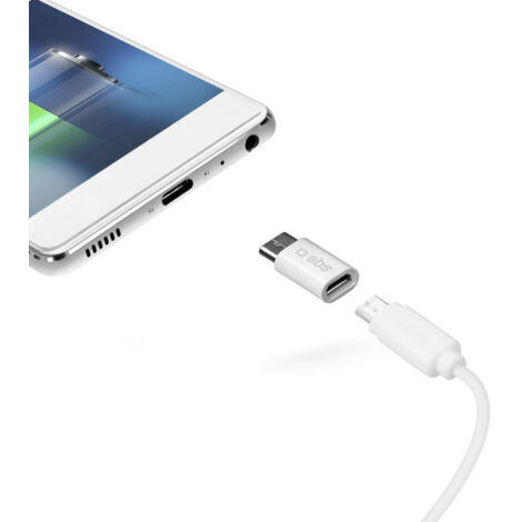 Cable USB A a USB C SBS TEADAPTC Blanco 8018417224577 S5608323 SBS