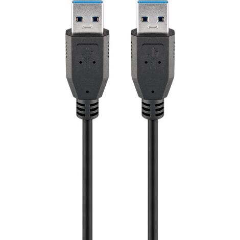 Câble USB-A, USB 3.0, 3 m, noir, fiche USB 3.0 (type A)  fiche USB 3.0 (type A). Longueur de câble 3 m