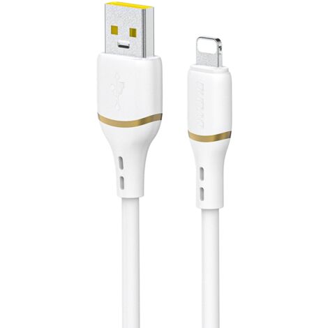 Câble USB-A vers Lightning pour iPhone avec gaine en silicone tressée 30 W 1 m - blanc