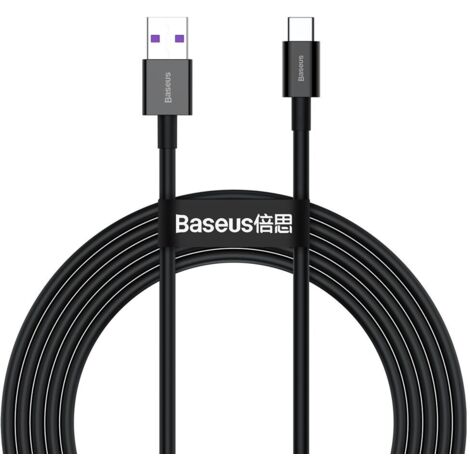 Câble USB-C 11 V/6 A SuperCharge pour Huawei (2 m) - Noir