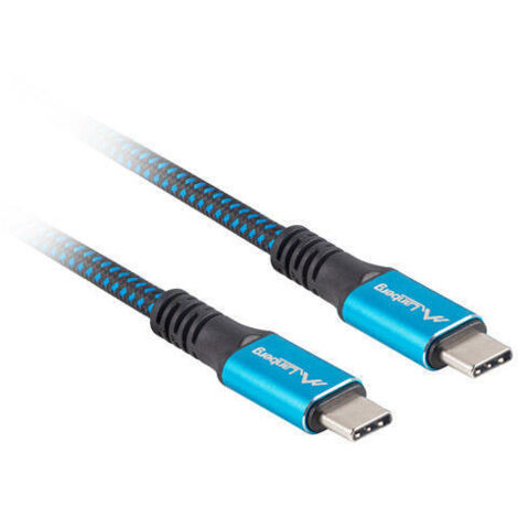 CABLE USB-C 4.0 LANBERG MACHO/MACHO 1.2M 100W 8K 30HZ NEGRO/AZUL